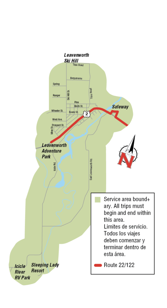 Route 22/122 service area boundary map