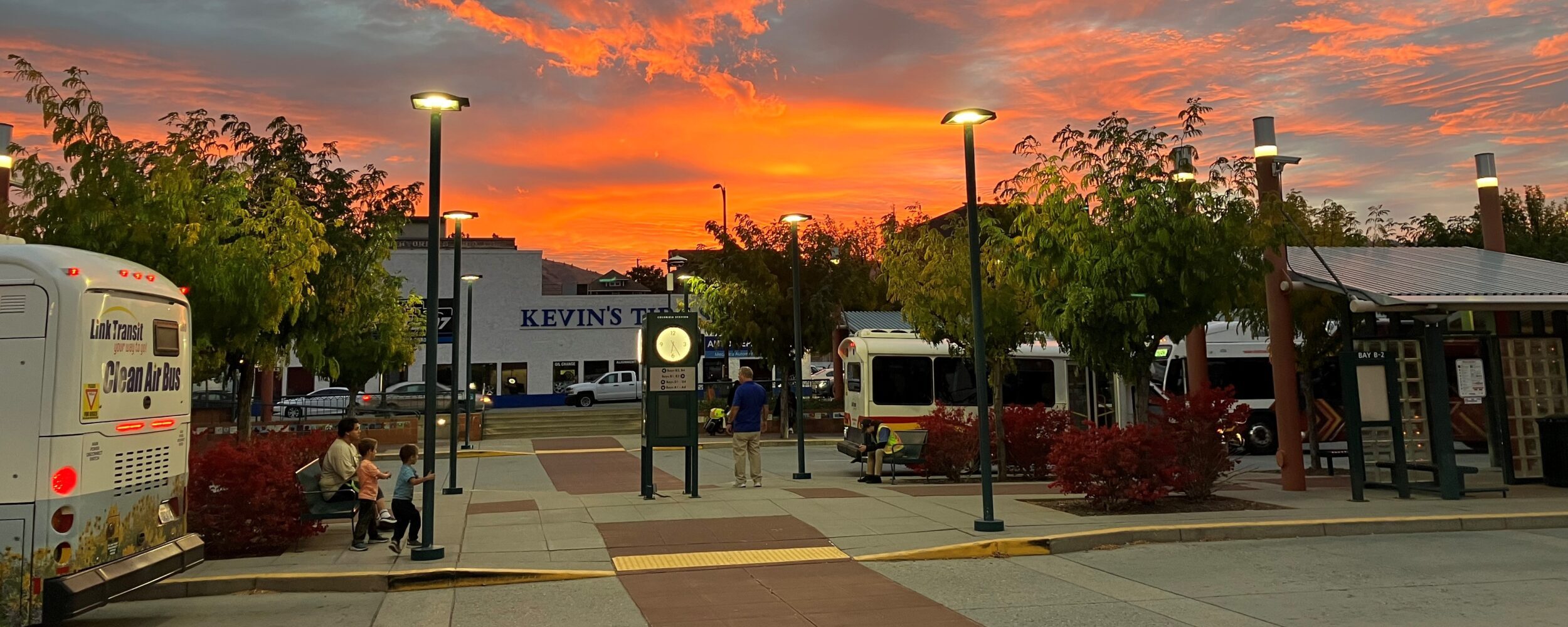 Clean air bus at station