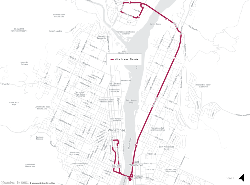 apple blossom olds station shuttle map 2026